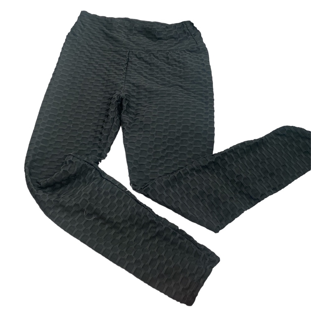 Black honeycomb leggings